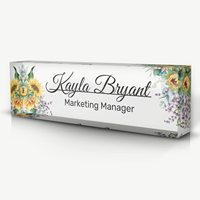Plaque personnalisée avec nom pour table de bureau, au Design Unique, sur le bloc de verre acrylique transparent, décoration de bureau