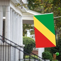 Drapeaux du Congo Brazzaville de taille standard 3x5 pieds en polyester 100D avec impression numérique pour les défilés et les événements sportifs - Vente en gros