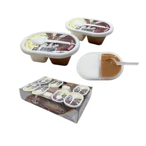 2 in 1 mix double colors milk Chocolate flavors jelly cup pudding candy