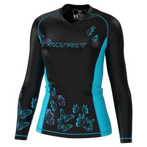 Haut de sport gainant à manches longues en polyester pour femme, type débardeur de compression anti-UV - Product Image 6