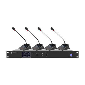 HUAIN Hoogwaardig <span class=keywords><strong>4</strong></span>-kanaals draadloos microfoonsysteem met cardioïde noise-cancelling condensatormicrofoon voor vergaderruimtes - draagbaar - Product Image 1