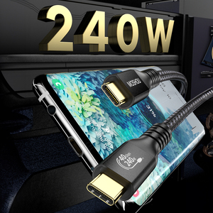 Câble MOSHOU <span class=keywords><strong>USB</strong></span> C vers C 240W, transfert de données 40 Gbps, chargeur Type-C, cordon de charge rapide <span class=keywords><strong>USB</strong></span>-C, 8K UHD pour MacBook Pro OEM - Product Image 3