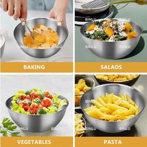 Abordable Épais En Acier Inoxydable #304 Échelle Bol À Mélanger Capacité De 1200mL Bol À Salade Nidification Stockage Des Aliments Mesure De Cuisson | BINLU - Product Image 4