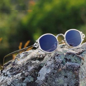 Lunettes de soleil steampunk vintage pour hommes et femmes, monture en métal, UV400, petites lunettes ovales, mode 2020 - Product Image 2