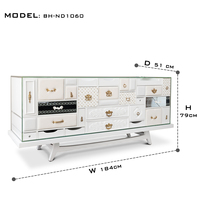 Meubles de salle à manger de design italien, élégance géométrique de luxe, buffets modernes pour hall d'hôtel, villa, appartement