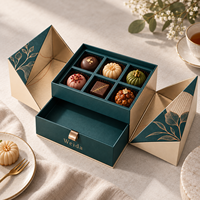 Boîte cadeau de luxe en carton rigide, pliante géométrique, avec ruban de tirage, emballage haut de gamme