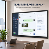 Tableau numérique intelligent LCD 4K de 65/75/86 pouces avec écran Android 14, tableau blanc double système OPS, tableau électronique mobile, prix OEM