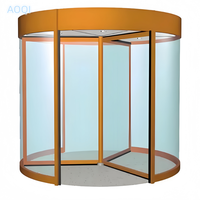 Porte tournante automatique Entrée circulaire en verre commerciale Entrée extérieure d'un immeuble de bureaux