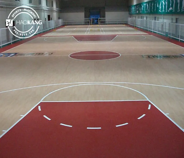 Grande remise Tapis de sol pour terrain de basket en bois en rouleau d'intérieur
