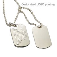 Plaques d'identification 3D double face personnalisables avec logo, lettres et chiffres, colliers tendance pour hommes et femmes avec chaîne en acier inoxydable
