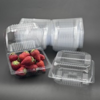 Scatola a conchiglia di frutta fresca con Design a cubo quadrato serie imballaggi per alimenti in plastica usa e getta