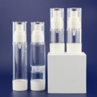 Emballage de flacon cosmétique, flacon sans air en plastique transparent avec pompe/bouchon pulvérisateur, récipient en plastique AS pour lotion