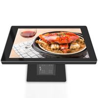 Pantalla negra Cafetería interactiva Innovación 21,5 "Cargador inalámbrico inteligente Pantalla Lcd Mesa táctil para restaurante