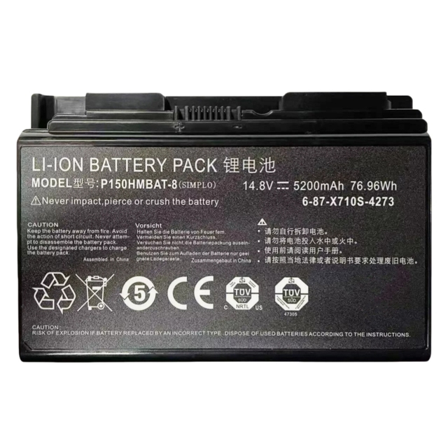 Laptop Battery P150HMBAT-8 for Clevo X711 X710S P170 P170HM P170SM 6-87-X710S-4273 Laptop Parts P150HMBAT-8