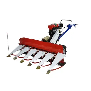 Mini Combine Harvester Gasoline Hand Walking Type Cutting Machine Small Corn Stalk Soybean Sesame Harvester