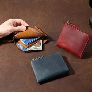 Monedero de Cuero Genuino de Alta Calidad, Mini Porta Tarjetas de Crédito con Cierre, Monedero de Cuero Crazy Horse para Hombre y Mujer - Product Image 2