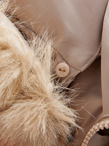 <span class=keywords><strong>Veste</strong></span> Parka à capuche en patchwork floue avec poche zippée sur le devant pour femmes - Product Image 4