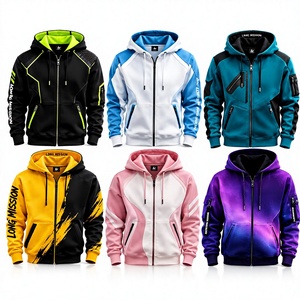 Sudadera con Capucha y Cierre de Cremallera para Hombre Long Mission, 100% Algodón, Forro Polar, Transpirable, Corte Regular, Informal, Invierno - Product Image 4