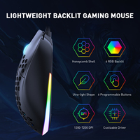 Onikuma CW906 Mouse Gaming Nirkabel 2.4GHz, Baterai Tanam 7200DPI, Aksesori Komputer E-sport Isi Ulang