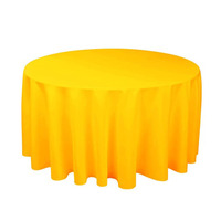 Couverture de table ronde en polyester tissé de luxe pour les repas de mariage et les événements d'anniversaire disponibles à la location