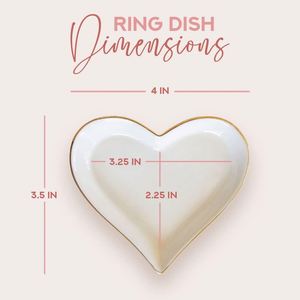 Heart Jewelry Tray, Engagement Wedding Ring Dish Earring Holder Newlyweds, Sweet <b>Gift</b> for Mother Girls Women - Product Image 6