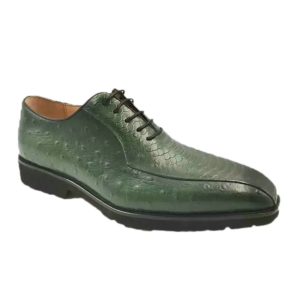Dreamy Stark High Quality Original Formal Green Leather Office Oxford Shoes For Men Business Office party