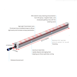 Lámpara de Cultivo LED Hongyi de 4 Pies y 150W, Espectro Completo, IP65, Barra de Aluminio, Tubo para Floración, Atenuación 0-10V, Garantía de 3 Años - Product Image 5