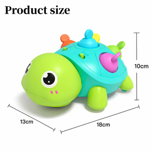 Jouet musical <span class=keywords><strong>tortue</strong></span> rampante Montessori en plastique avec bulles lumineuses, sons apaisants et divertissants, jouet éducatif sensoriel pour l'apprentissage - Product Image 6