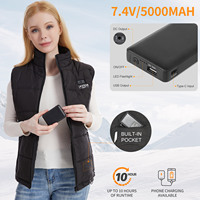 Gilet chauffant électrique USB unisexe, chaud pour l'hiver, lavable, batterie rechargeable 7,4 V, gilet chauffant en duvet pour femmes