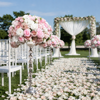 Bouquets de mariage modernes de haute qualité en gros, longueur personnalisable, décorations de table, boules de fleurs en soie, décorations de fête