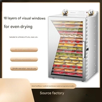 Déshydrateur alimentaire portable domestique en acier inoxydable à grande capacité 18 couches haute efficacité 220V pour la séchage des snacks et usage en restaurant