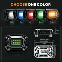 Luces LED para Ruedas de 12 Pods, Color Único Rojo, Azul, Verde, Amarillo, IP68, Luces para Bajo Carrocería y Cavidades de Ruedas para 4x4, Todoterreno, Pickup, ATV, UTV