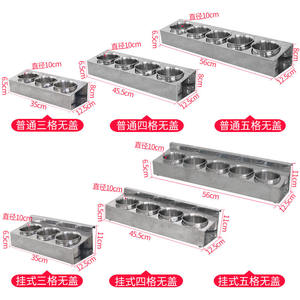 Juego de recipientes para especias de acero inoxidable, contenedor de condimentos de cocina dividido para almacenamiento de alimentos con tres compartimentos - Product Image 2