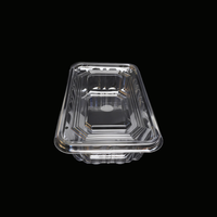Boîte en plastique PET transparente jetable de qualité alimentaire avec couvercle séparé, empilable pour la vente à emporter et la restauration