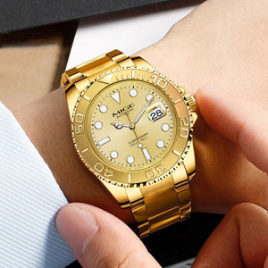 Montre mécanique automatique de luxe pour homme, personnalisable, faible MOQ, haute qualité, classique, en acier inoxydable doré, super lumineuse - Product Image 3