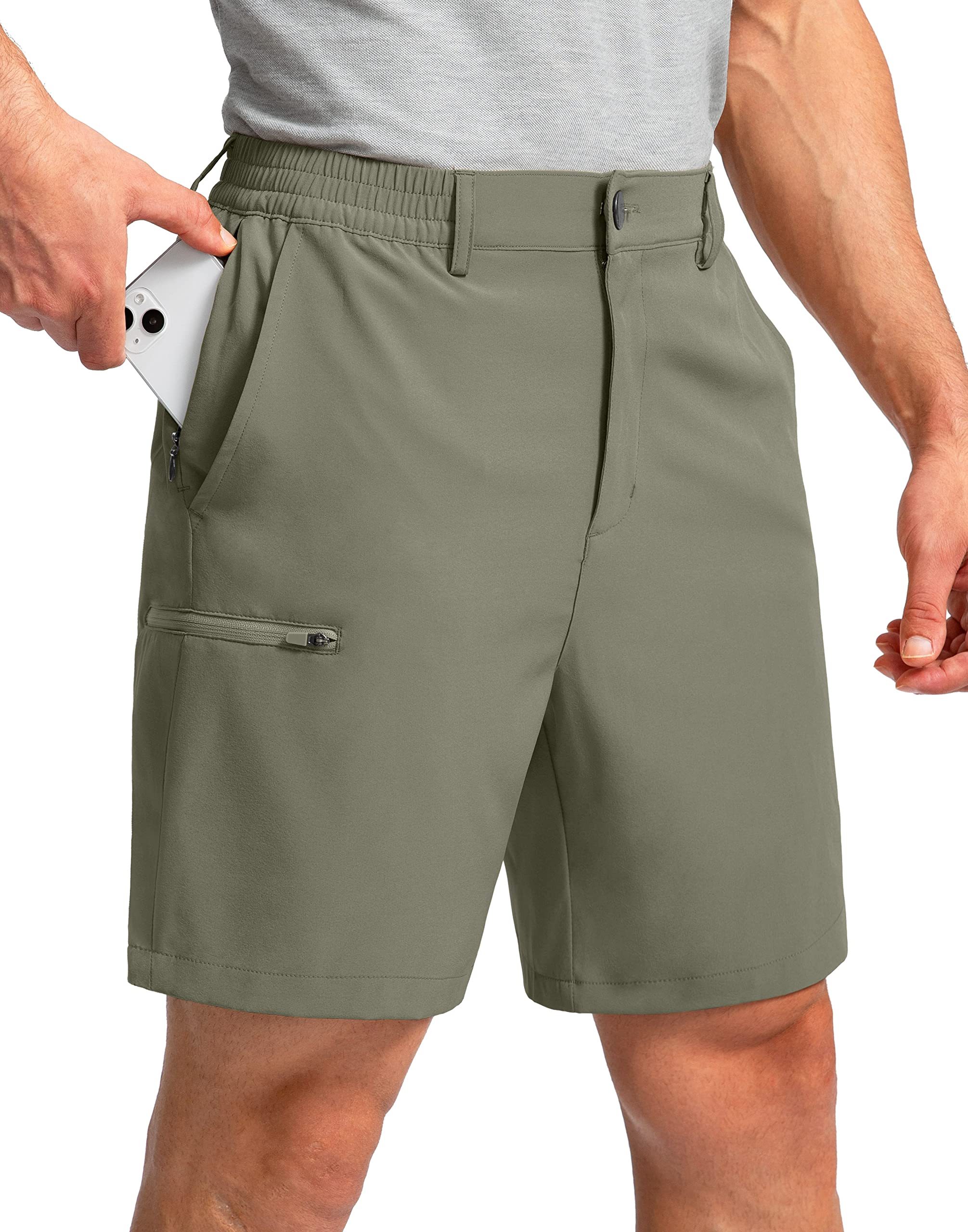 Plus Size Men's Casual Straight Shorts Outdoor Workout Sports Five Point Short Pants with Elastic Button Waist