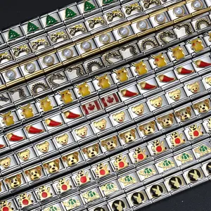 Nueva moda Loong bandera motocicleta niñas mano cadena encanto italiano eslabones ajuste 9mm pulsera Acero inoxidable joyería DIY fabricación - Product Image 5