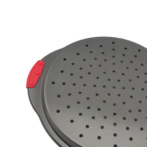 Bandeja para hornear Pizza grande de acero al carbono multifunción de 0,4mm Bandeja para hornear Pizza con mango de silicona - Product Image 6