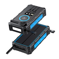 Portátil plegable al aire libre Camping Solar Phone Power Bank 20000mAh Mobile Hand Crank Display Características