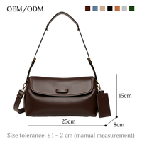 Sac fourre-tout de luxe en cuir marron chocolat avec rabat, sac à bandoulière en daim pour femme, fermeture éclair, portable, logo personnalisé, usine OEM ODM