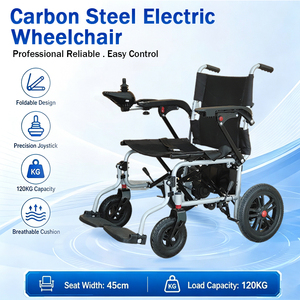 Wholesale Qianhe DLY1000 Carbon Steel Portable Lightweight Foldable Electric Wheelchair For Elderly Disabled Hospital Use 1 Year