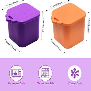 Petit mini-récipient à collation empilable pour enfants boîtes à déjeuner pour enfants diviseur de sauce en silicone récipient à collation tasse - Product Image 3