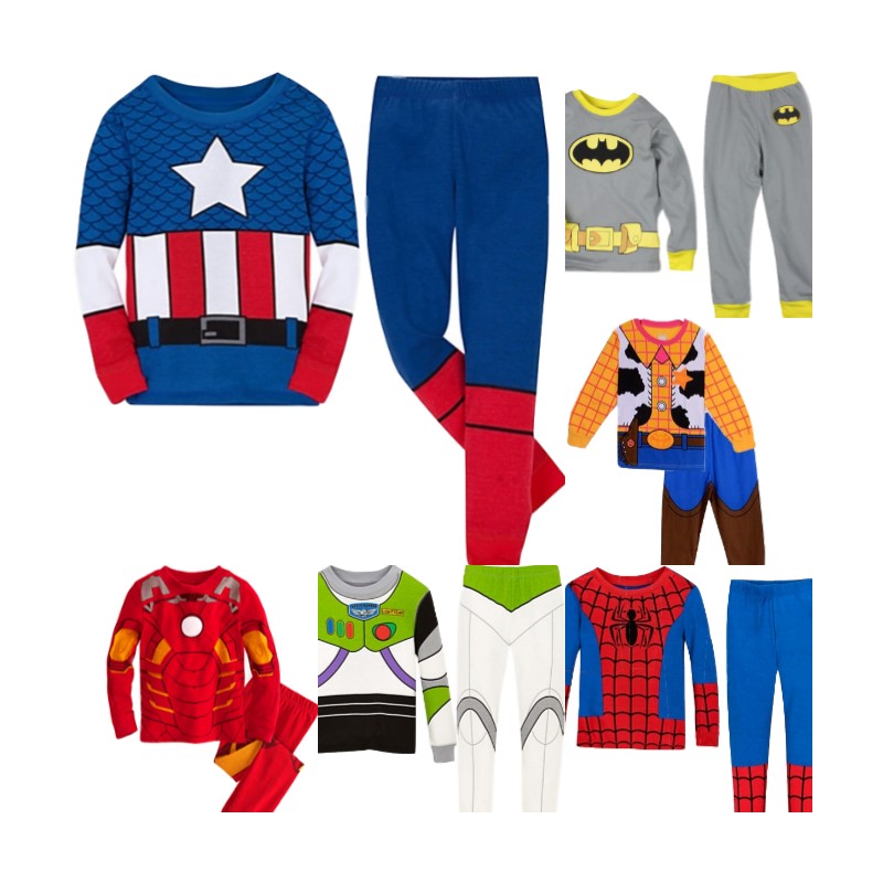 Комплект одежды из хлопка с длинными рукавами и рисунком; детская одежда; одежда для сна; пижамы для мальчиков