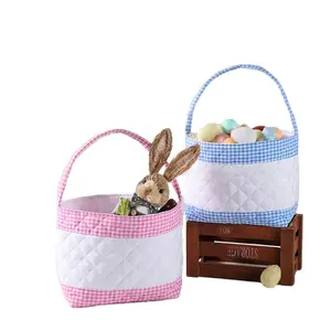 Easter Hunting cesto uovo Stuffer decorazione Easter sacchetto di sublimazione cucitura di pasqua coniglietto secchio per il bambino