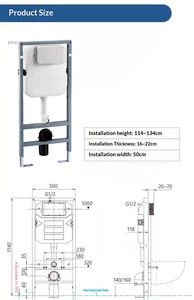 Inodoro suspendido con <span class=keywords><strong>cisterna</strong></span> oculta en la pared, de acero inoxidable, producto original, diseño silencioso - Product Image 6