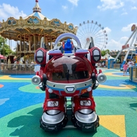 Manège pour enfants Leduole en fibre de verre de haute qualité, robot ambulant à LED, 2 places, rotation à 360 degrés