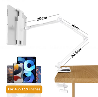 Support de tablette rotatif à 360° pour tablettes et smartphones de 4 à 14 pouces, support de bureau en alliage d'aluminium, hauteur réglable, boîte incluse