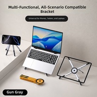 Support de téléphone magnétique portable et perche à selfie 3-en-1, trépied pliable pour iPhone, iPad, tablette, ordinateur portable, utilisation sur ordinateur de bureau