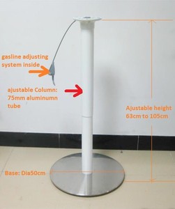 Gamba da tavolo a molla a Gas regolabile in altezza con Base pneumatica in alluminio - Product Image 6