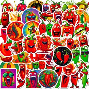 50 Pezzi Adesivi <span class=keywords><strong>Divertenti</strong></span> a Forma di Peperoncino, <span class=keywords><strong>Sticker</strong></span> in Vinile Impermeabili con Espressioni Facciali, Decorazioni Fai-da-Te - Product Image 2